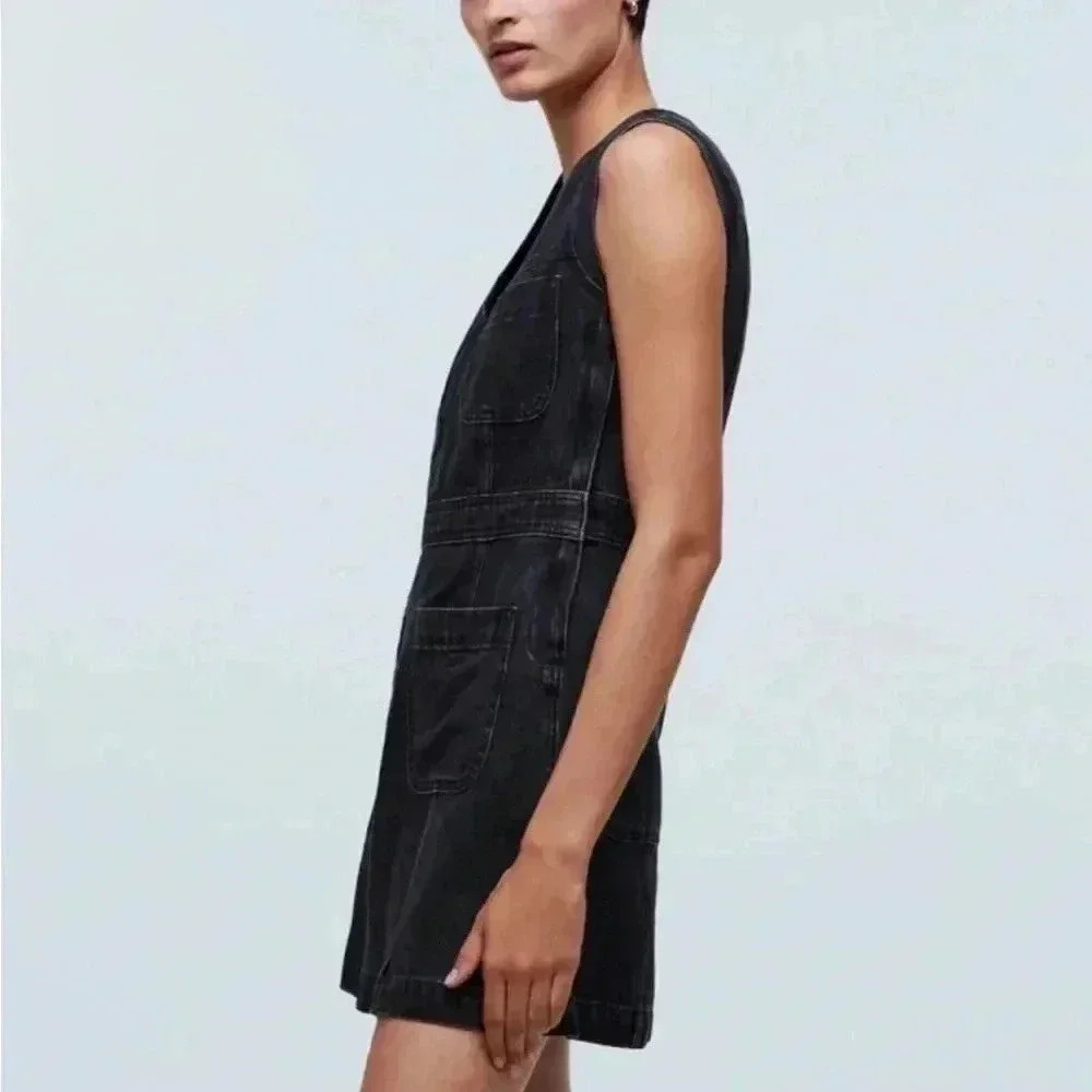 Madewell Black Mini Dress NWT - Picture 3 of 10